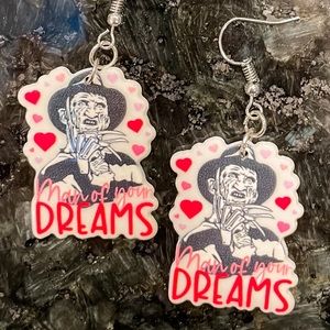 Man of My Dreams Freddy Krueger Horror Love Horror Movie Fun Quirky Earrings New